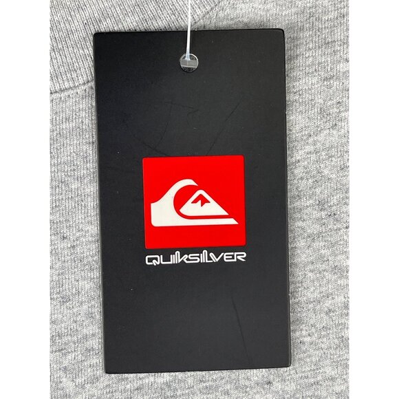 Quiksilver Mens Medium T-Shirt Kauai Heather Gray Logo Print Cotton Crew Neck - Picture 12 of 14